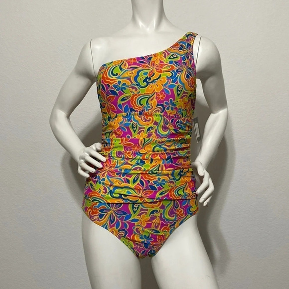 Ellen Tracy NWT One Shoulder Swimsuit - Picture 1 of 6